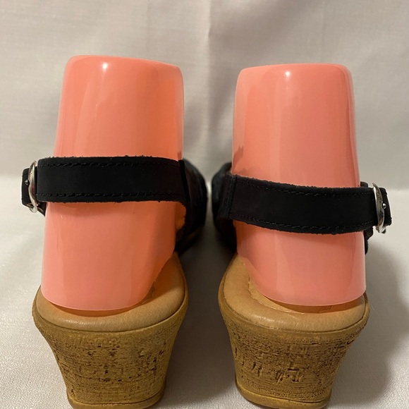 Spring Step Leather Wedge Sandals Lightweight Shoes Black 8.5 - Picture 3 of 8